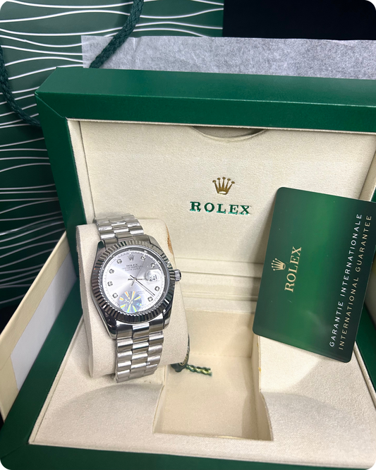Rolex Date Just silver Diamond Dial